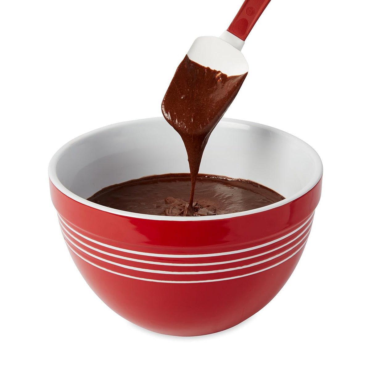 Rubbermaid Commercial Products High Heat Resistant Silicone Heavy Duty Spatula/Food Scraper 9.5" 500 Degrees F Red Handle for Baking/Cooking/Mixing Commercial Dishwasher Safe