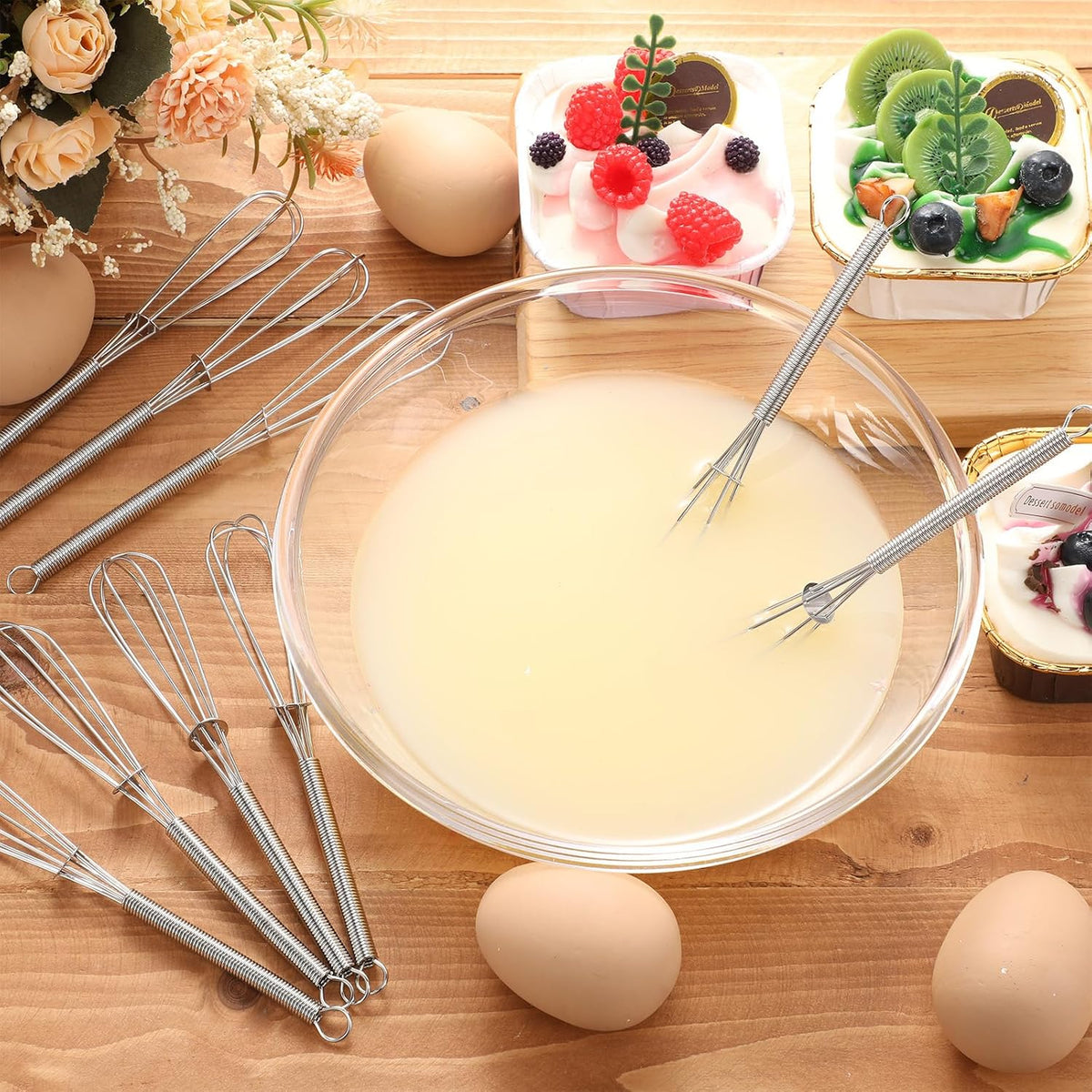 Baderke 30 Pcs Mini Whisk Bulk Small Whisks for Cooking 304 Stainless Steel Tiny Whisk for Baking, Whipping, Beating Eggs, Mixing Sauces, Blending Ingredients (6 Inch)