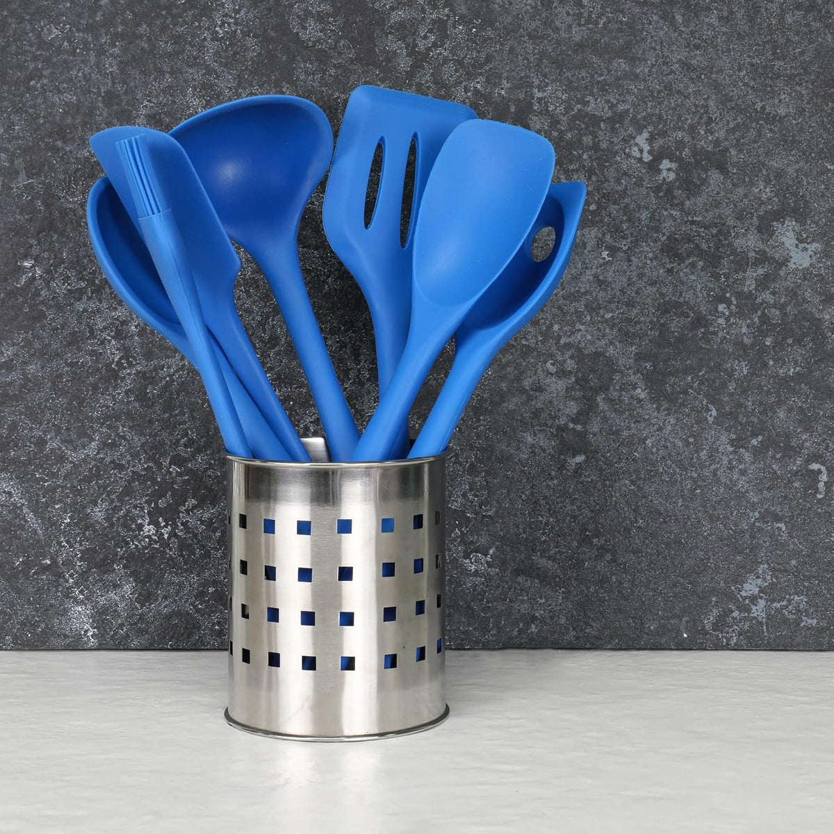 Chef Craft Premium Silicone Cooking Ladle, 11.25 inch, Blue