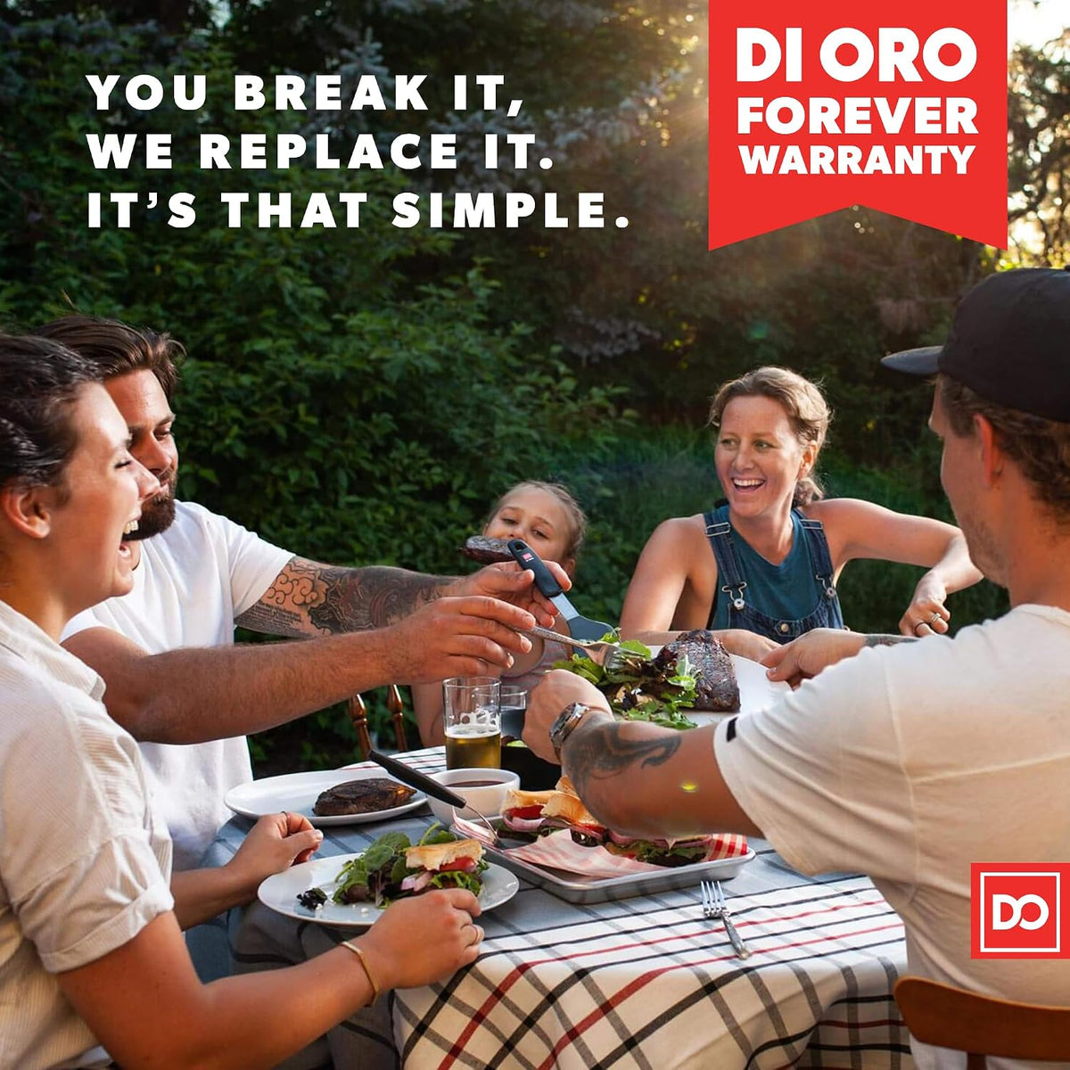 DI ORO Silicone Spatula Set - 600F Heat Resistant, 3-Pc Black