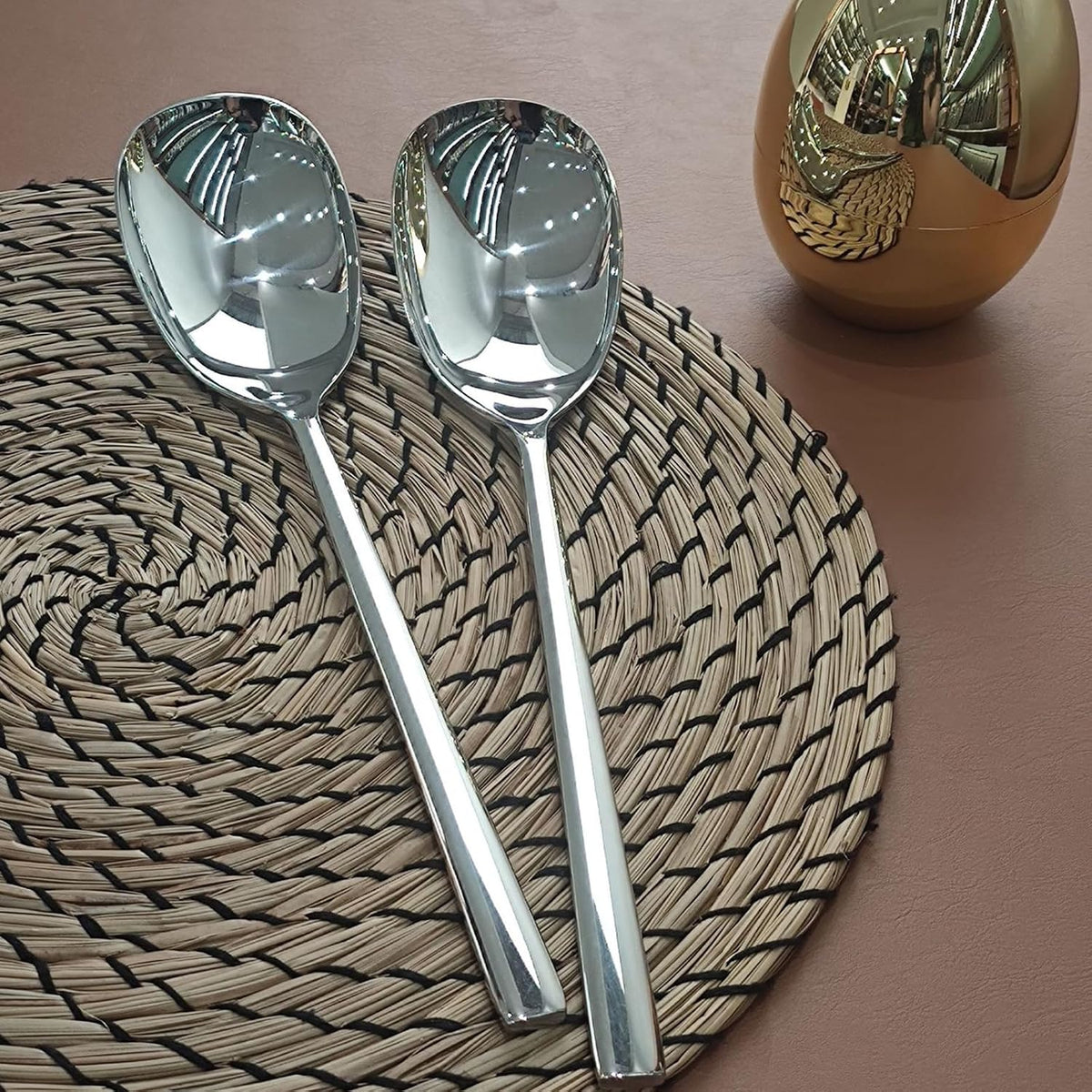 Extra-Large Serving Spoon,12 Inch Premium Food-Grade 18/10 Stainless Steel,Heavy-Duty Buffet Spoon with Ergonomic Long Handle (1 Pack)