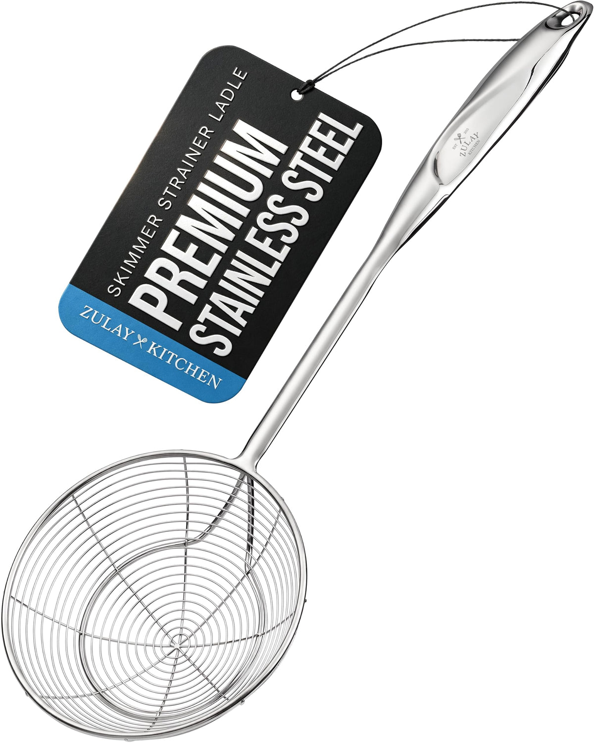 Zulay Kitchen Stainless Steel Soup Ladle - 13” Large Ladle for Soups, Stews & Sauces - Durable, Heat-Resistant, Rust-Proof & Dishwasher Safe Kitchen Utensil with Ergonomic Handle