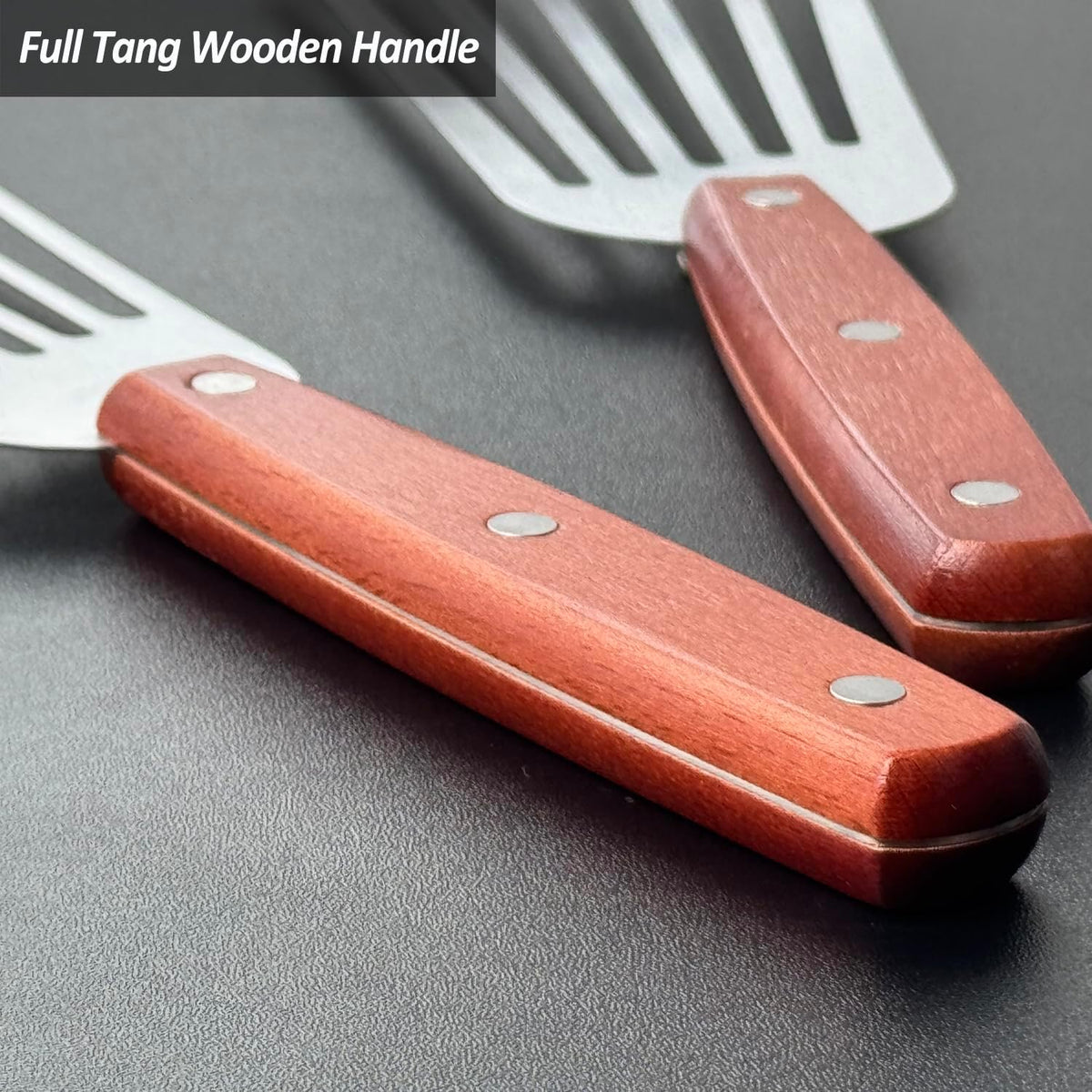 Fish Spatula Turner, Stainless Steel Slotted Spatulas Set, 3"x6"+4"x8"
