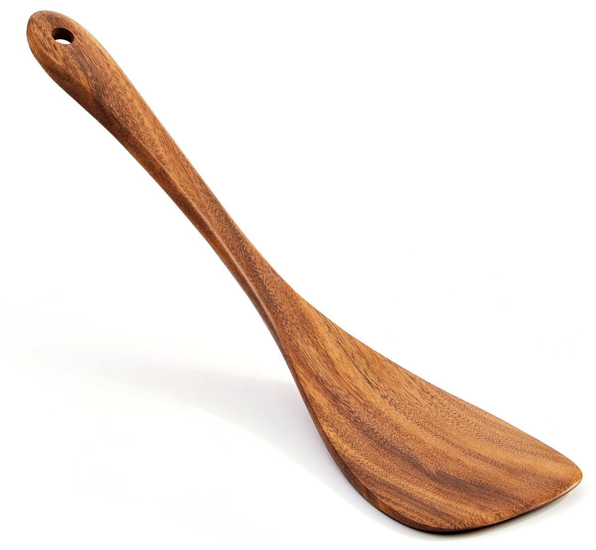 Jilla-hla Wooden Spatula Nonstick Turner Acacia Wood, Long Handle Flat Frying Spatulas Handmade for Kitchen Gifts, Ideal Cookware Utensils for Cooking Eggs, Fish, Pancakes
