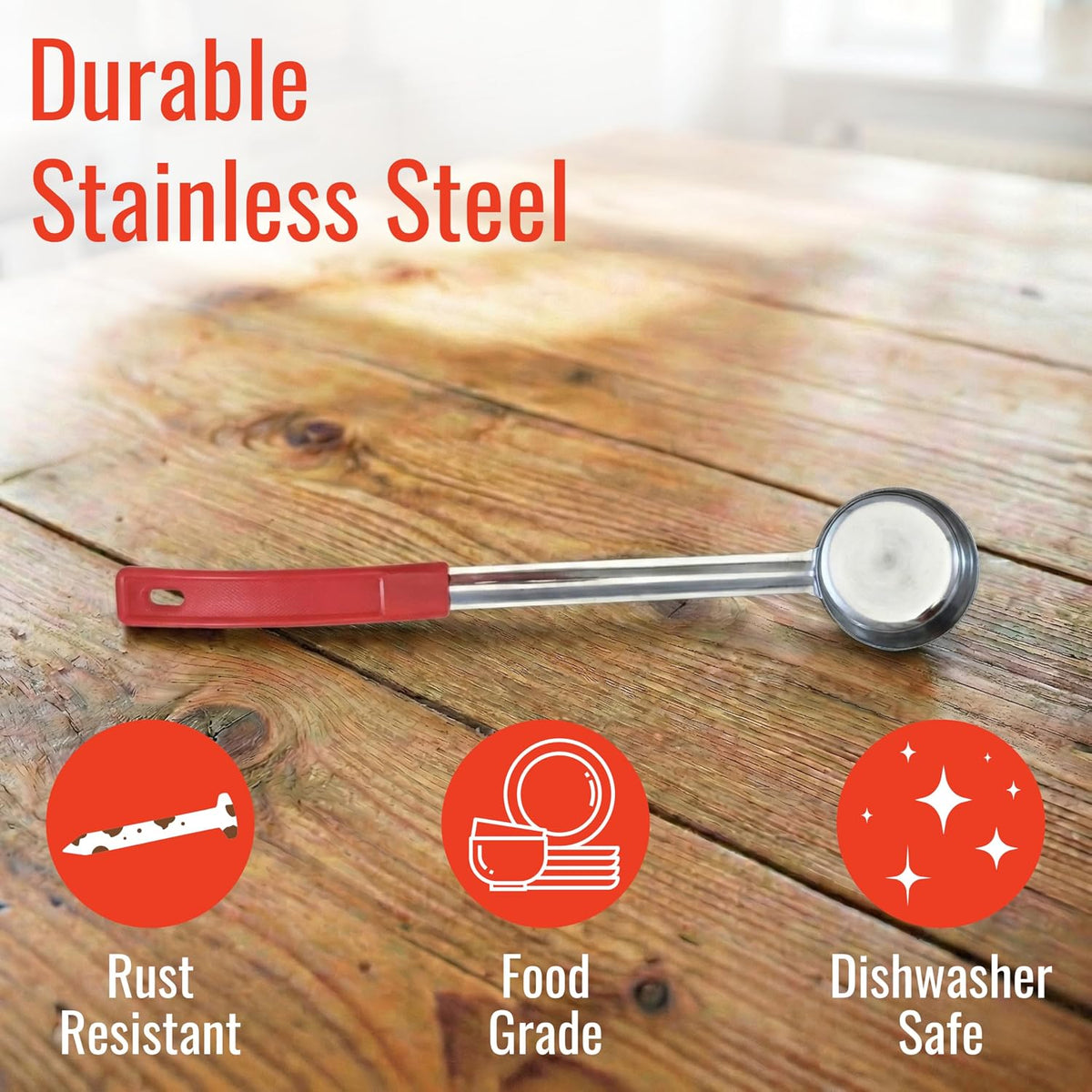 2 oz Solid Stainless Steel Portion Control Ladle Spoodle - [Pack of 2]