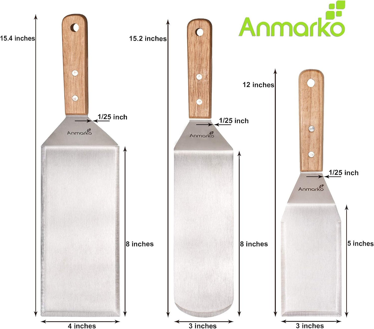 Metal Spatula Set Stainless Steel Hamburger Turner Griddle Flipper Scraper for BBQ Grill Flat Top