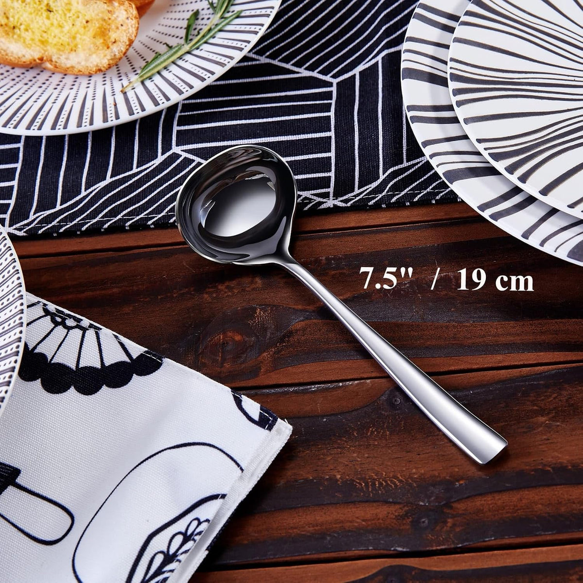 KEAWELL Louis 2-Piece 7.5-Inch 18/10 Stainless Steel Gravy Ladle Set (2)