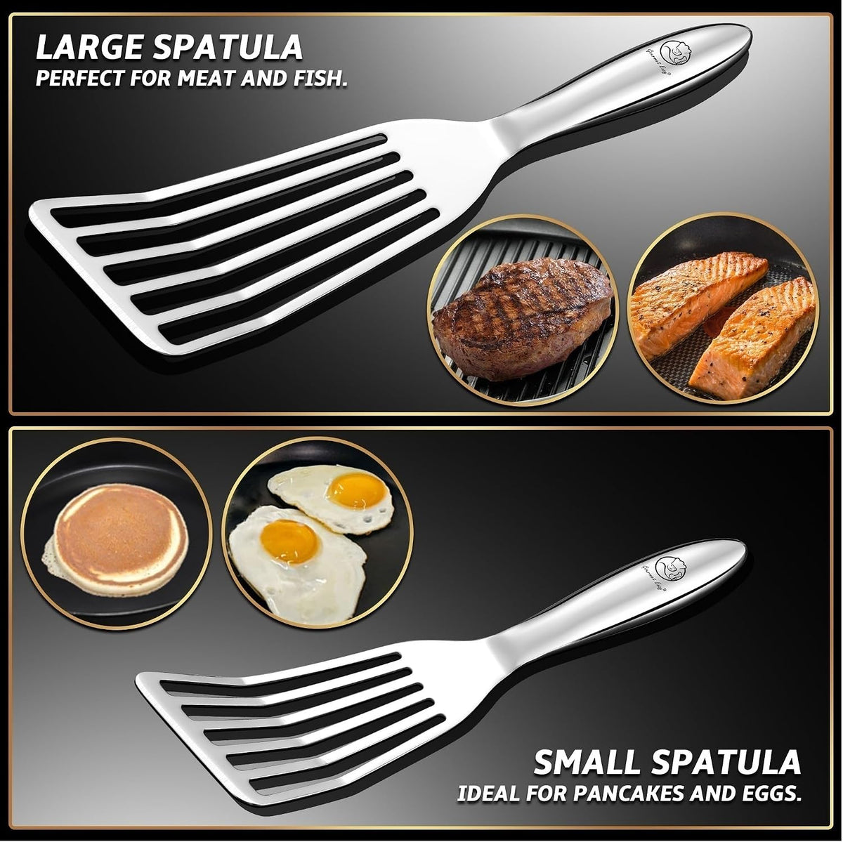 Gourmet Easy Fish Spatula Set, Ultra-Thin Edge for Easy Turning & Flipping