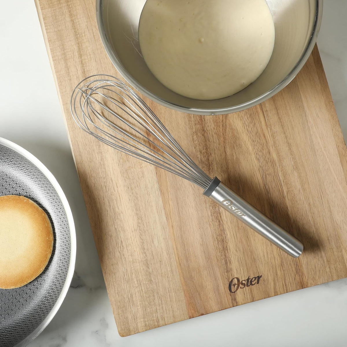 Oster Chadswyck 12.4” Stainless Steel Whisk, Balloon Whisk for Mixing, Beating & Whipping, Ergonomic Handle, Dishwasher Safe