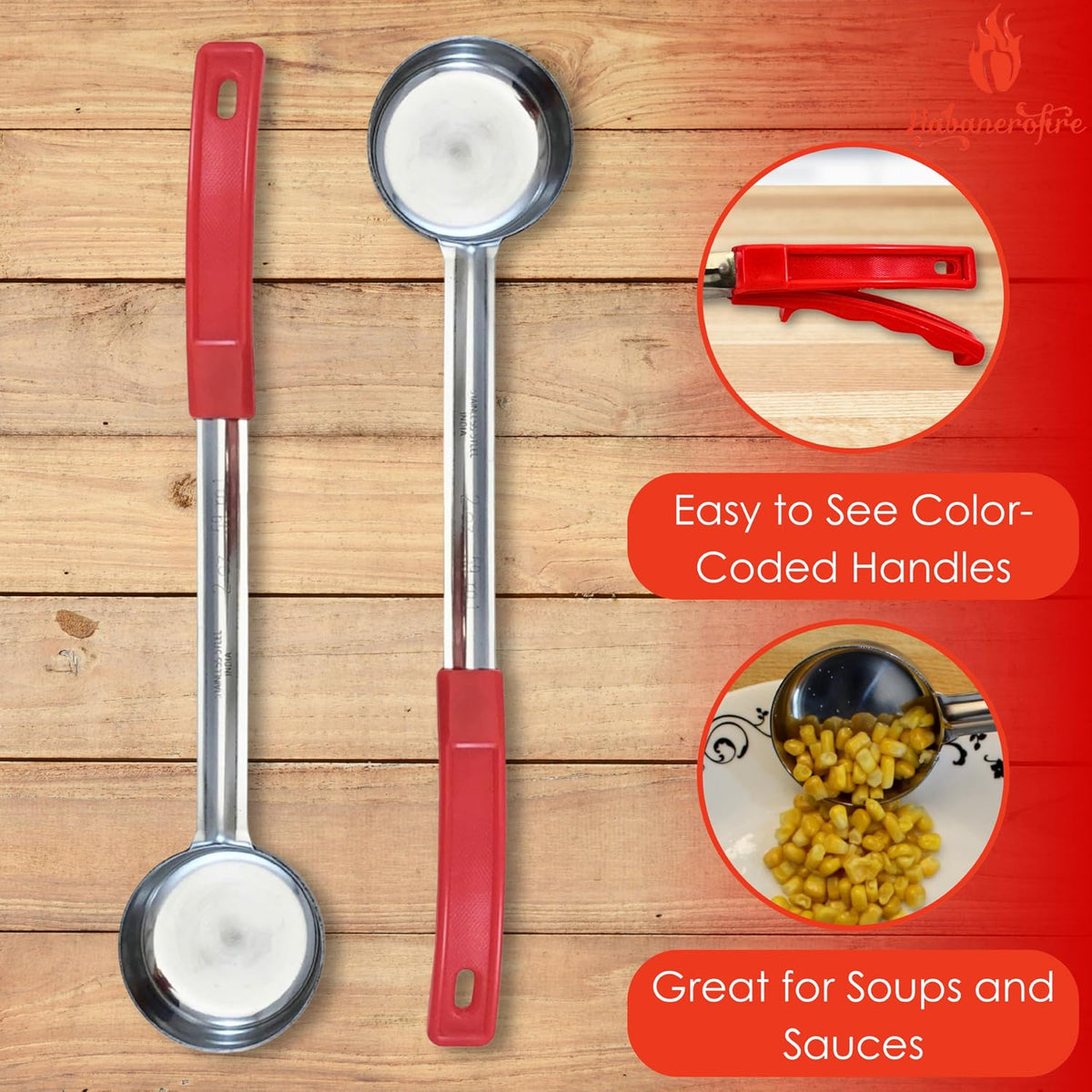 2 oz Solid Stainless Steel Portion Control Ladle Spoodle - [Pack of 2]