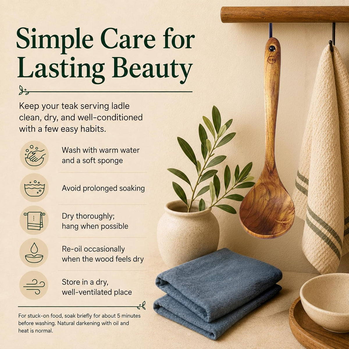 FAAY Original Eco-Friendly Wooden Serving Ladle