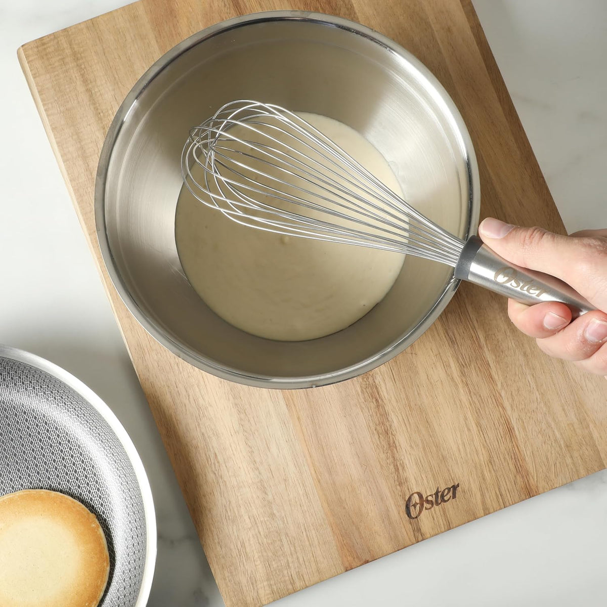 Oster Chadswyck 12.4” Stainless Steel Whisk, Balloon Whisk for Mixing, Beating & Whipping, Ergonomic Handle, Dishwasher Safe