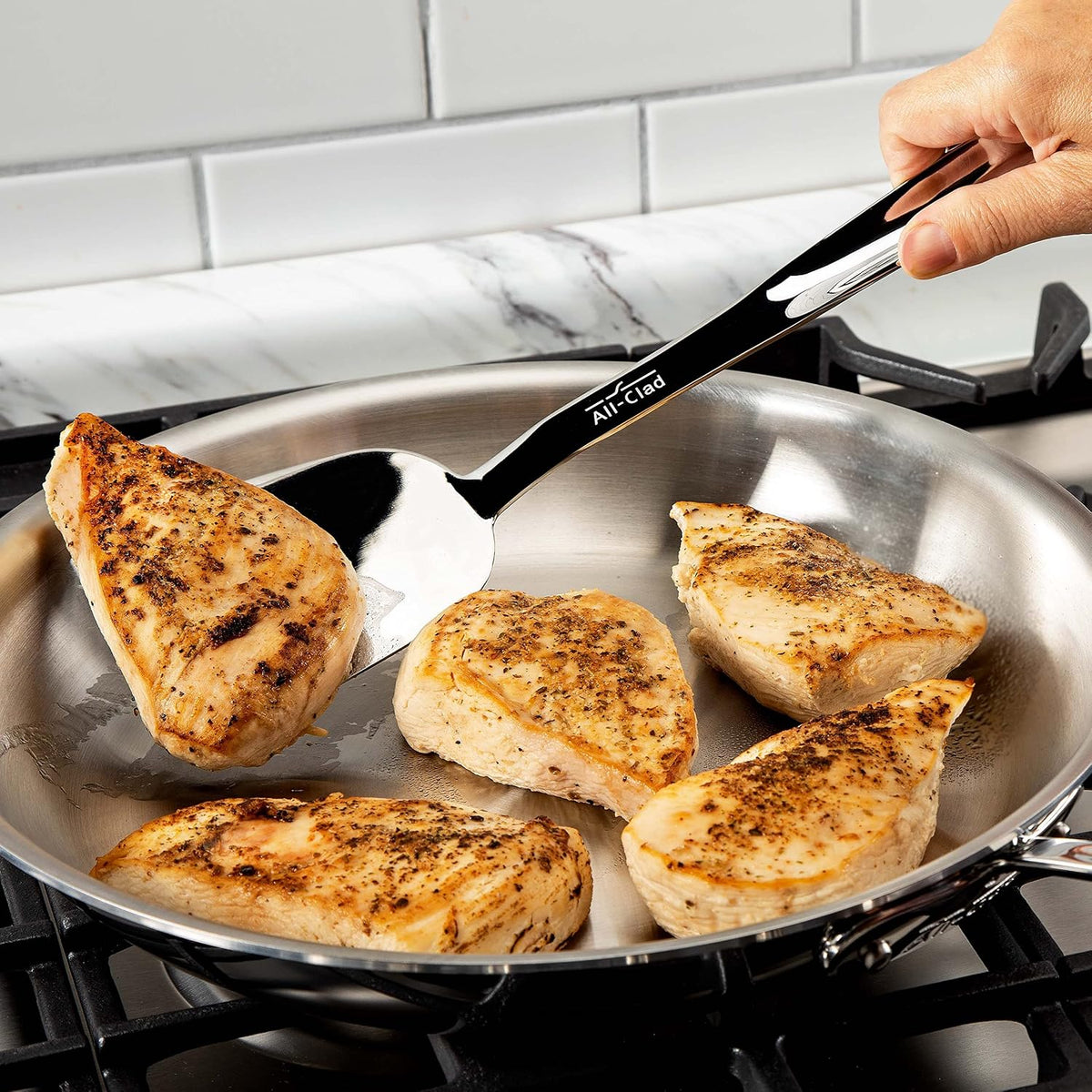 All-Clad Stainless Steel 13-inch Slotted Turner, Kitchen Tools